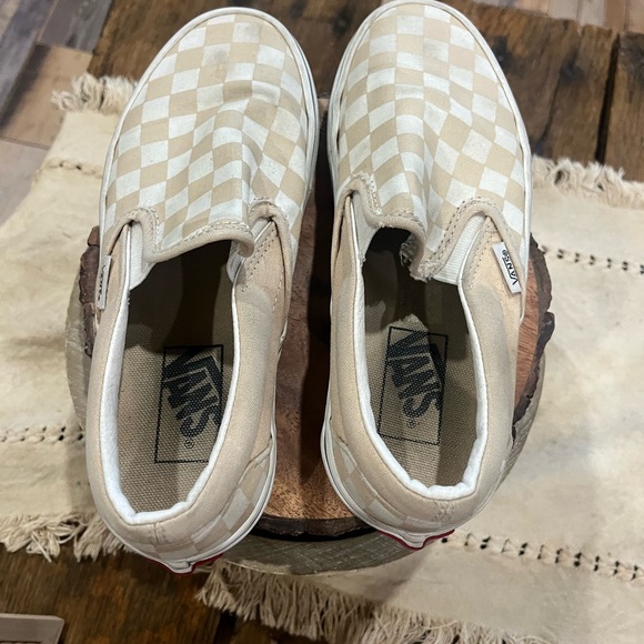 Vans Checkered Slip-On Shoes - Cream and White - Picture 6 of 6